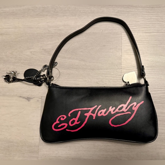 NWT Ed Hardy Studded Shoulder / Crossbody Bag Dead Alive horse rhinestone - Picture 4 of 6